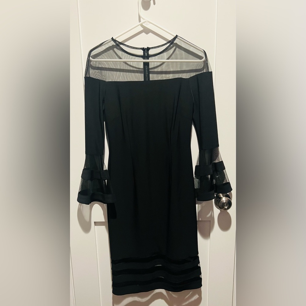 Aqua Bell-Sleeve Illusion Dress - worn only once.